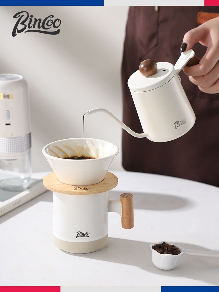 Bincoo日本手冲泡壶陶瓷滴滤咖啡壶设置家庭咖啡分享壶V60过滤杯