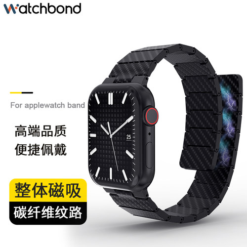 适用AppleWatch碳纤维纹表带