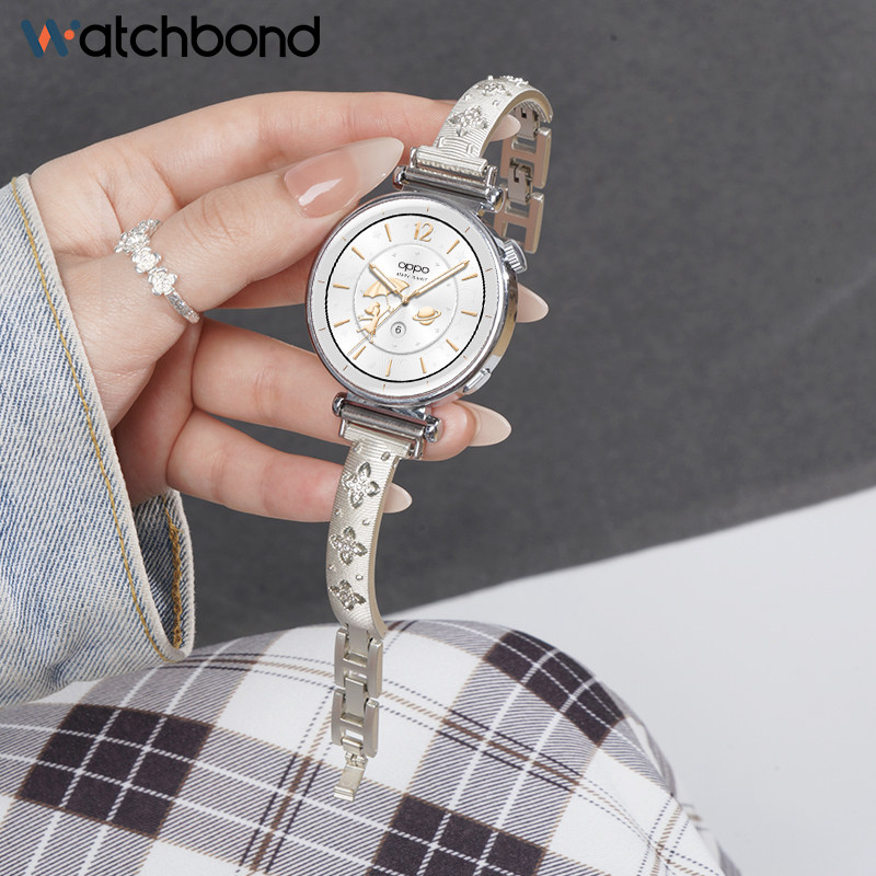适用OPPO WATCH X3MINI表带oppo X2 min智能i手表金属手镯X2透气MINI通用2代锌合金oppo迷你夏季女高级链腕带