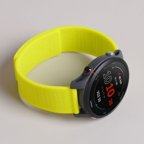 适用佳明手表Forerunner255/255M荔枝纹磁吸硅胶表带Venu3/2s/Vivomove4运动高驰pace3智能pro秋冬APEX4/2Pro