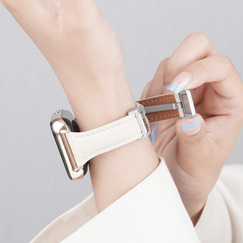适用华为watch fit4荔枝纹磁吸扣4pro真皮FIT3表带运动智能手表watchfit new腕带女款夏天表链ft3手环配件