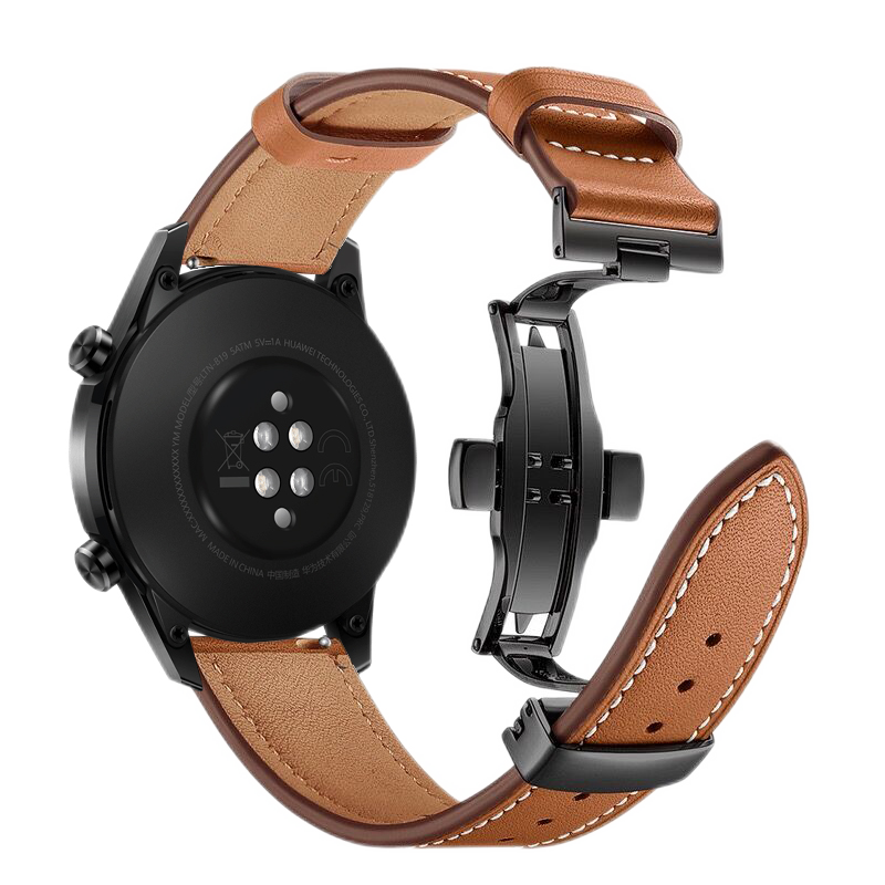 适用vivo watch5蝴蝶扣真皮watch2/3表带watchgt牛皮腕带watch5智能运动手表链男女通用国潮非原装配件iqoo