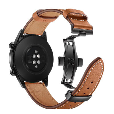 适用vivo watch5蝴蝶扣真皮watch2/3表带watchgt牛皮腕带watch5智能运动手表链男女通用国潮非原装配件iqoo