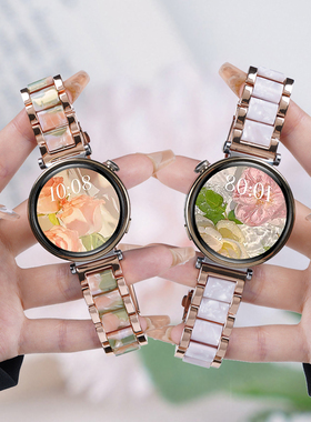 适用三星Galaxy watch 7/6/FE手表树脂合金表带watch5pro运动4classic智能gear s3女生active1/2夏天表链
