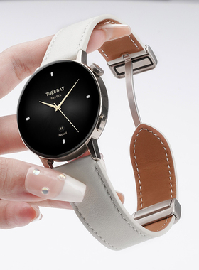 适用小米watch5华米s4手表带watch S3/2磁吸扣s4sport真皮表带S1Pro运动color2智能GTR4男士GTS4/3秋冬女生