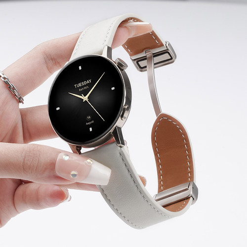 适用小米华米s4手表带watch S3/2磁吸扣s4sport真皮表带S1Pro运动color2智能Amazfit GTR4男士GTS4/3夏天女生