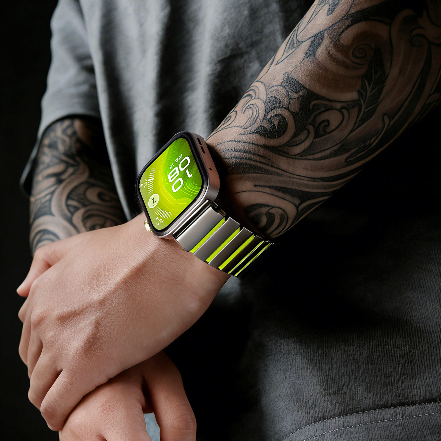 适用华为watchfit4手表带fit4pro手环fit3磁吸扣按压拆全钛硅胶f智能4腕表带四代运动4pro钛男钛合金属