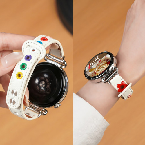 适用小米watchS5手表带41mm素皮s4多巴胺彩扣腕表带运动智能手表 XiaomiWatchS4流沙金女生秋季表链可爱卡通