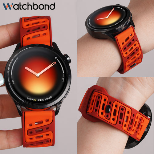 适用小米watch S5手表带watch5斜孔透气硅胶腕表带S4运动sport智能S3男士S2夏季s1pro表链color2配件