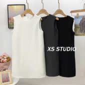 背心连衣裙女2026春季 高级法式 西装 新圆领显瘦韩系通勤氛围直筒裙