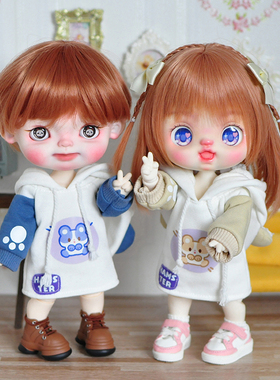 YMY娃衣6分bjd娃衣动物系蓝色套装YMY大胖梨宽松1/6 mdd连帽卫衣