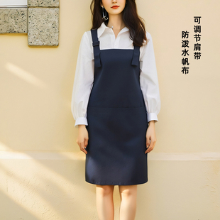 新款围裙厨房家用工作上班餐饮美甲工厂专用耐磨透气男士女帆布印