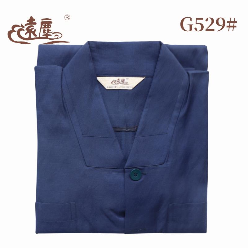 新款远尘僧服春秋夏季棉麻短褂套装透气小褂男女款僧人和尚衣蓝色