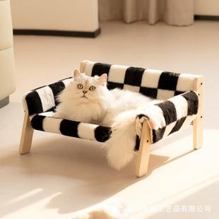 四季 木质猫沙发宠物床网红猫窝狗窝夏季 通用可拆洗猫床工厂直销
