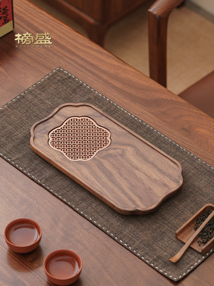 邦胜北黑胡桃干泡茶桌茶盘，家用壶，新中国风实木经典易接近的豪,餐饮具,茶盘,淘宝优惠券,粉丝福利购,淘宝优惠卷