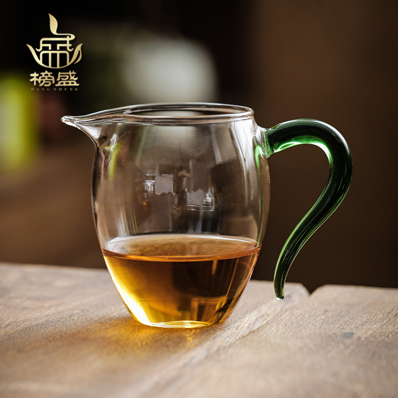 榜盛公道杯耐热玻璃分茶器带茶滤中式泡茶杯高端公杯茶具茶海套装