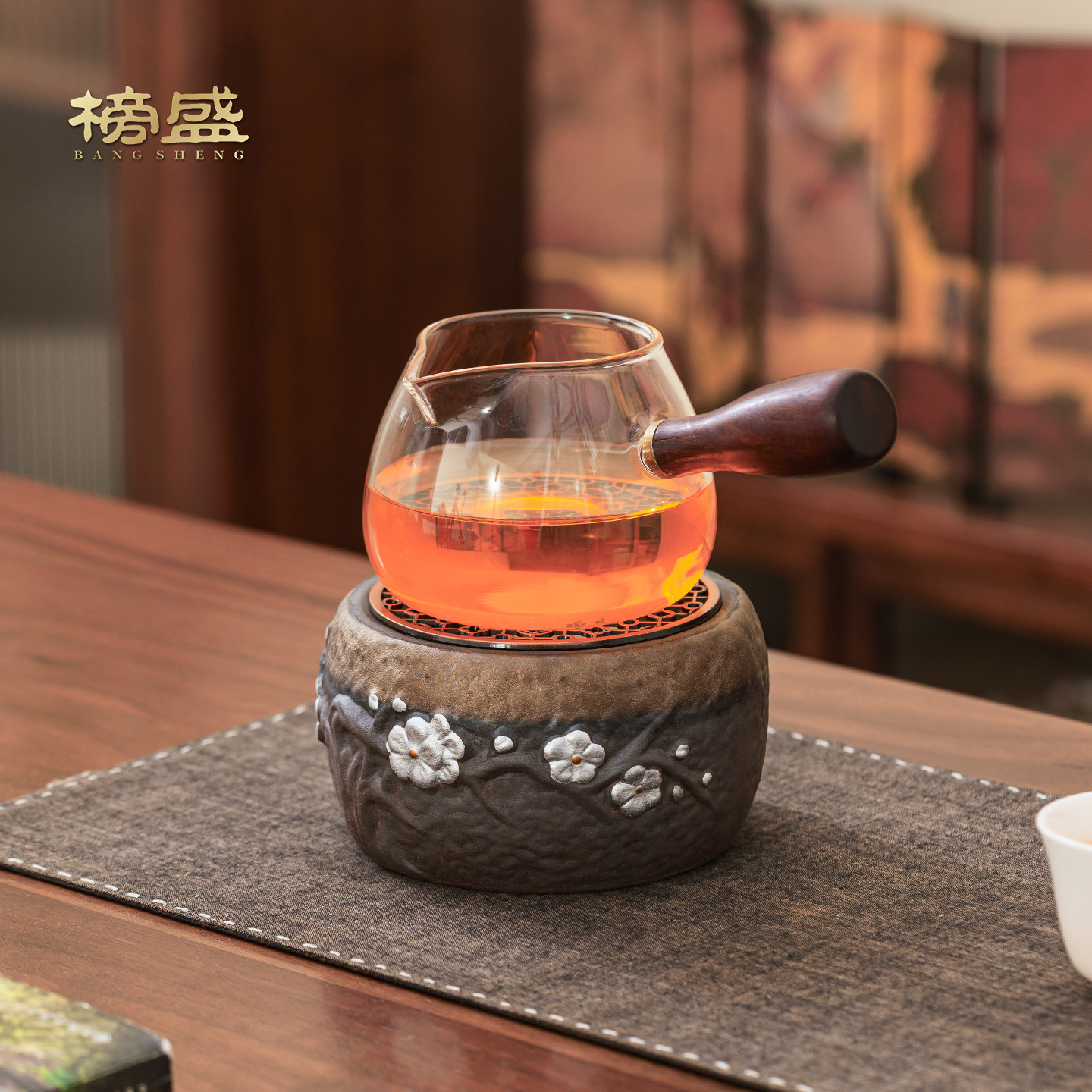 榜盛寒梅陶瓷温茶器煮茶炉蜡烛加热中式茶具配件高端暖茶炉,餐饮具,煮茶炉,淘宝优惠券,粉丝福利购,淘宝优惠卷