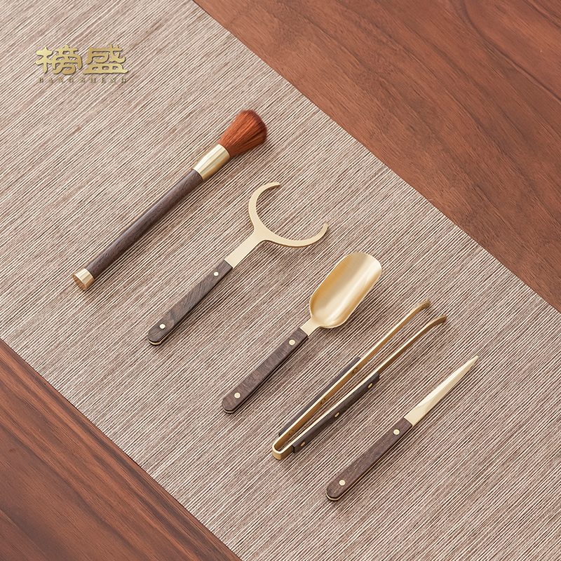 黑檀木全铜套装功夫茶具配件