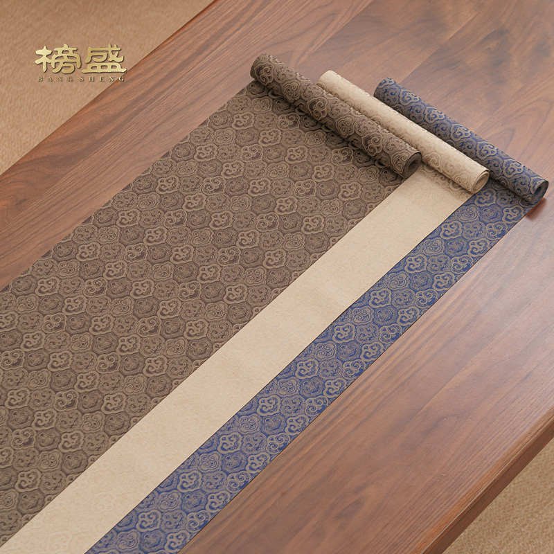 榜盛织锦布艺高端茶旗禅意防水茶桌布茶席桌旗中式复古茶道配件