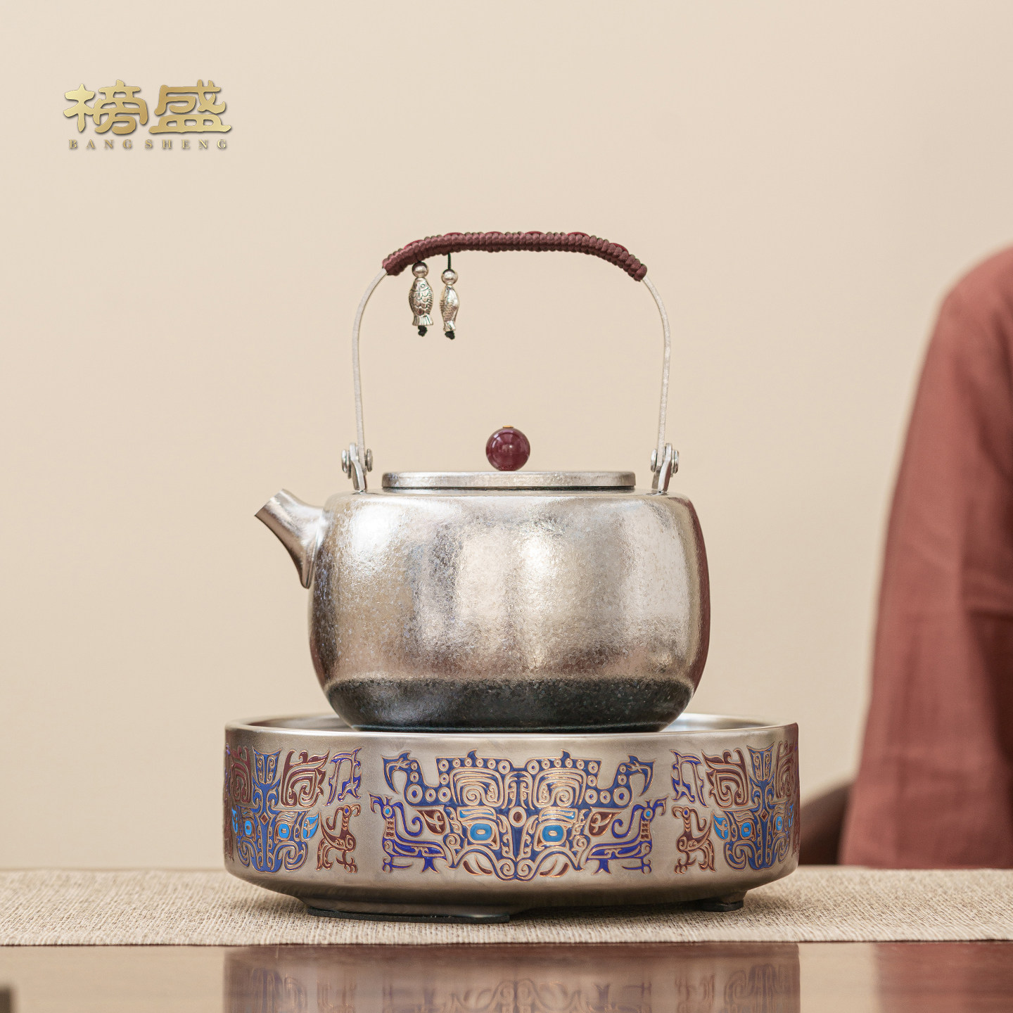 榜盛三星堆煮茶壶泡茶家用泡茶壶纯钛烧水壶小型煮茶炉茶具套装