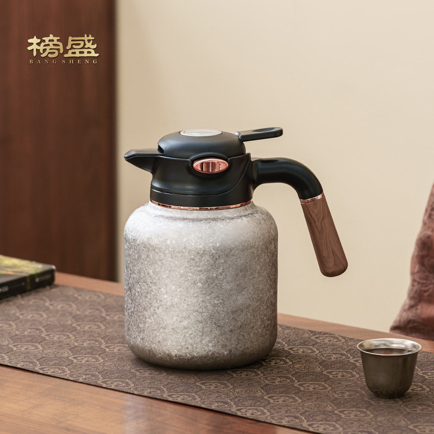 榜盛纯钛冰花焖茶壶家用大容量闷茶壶纯钛内胆机械显温水壶养生壶,餐饮具,焖茶壶,淘宝优惠券,粉丝福利购,淘宝优惠卷