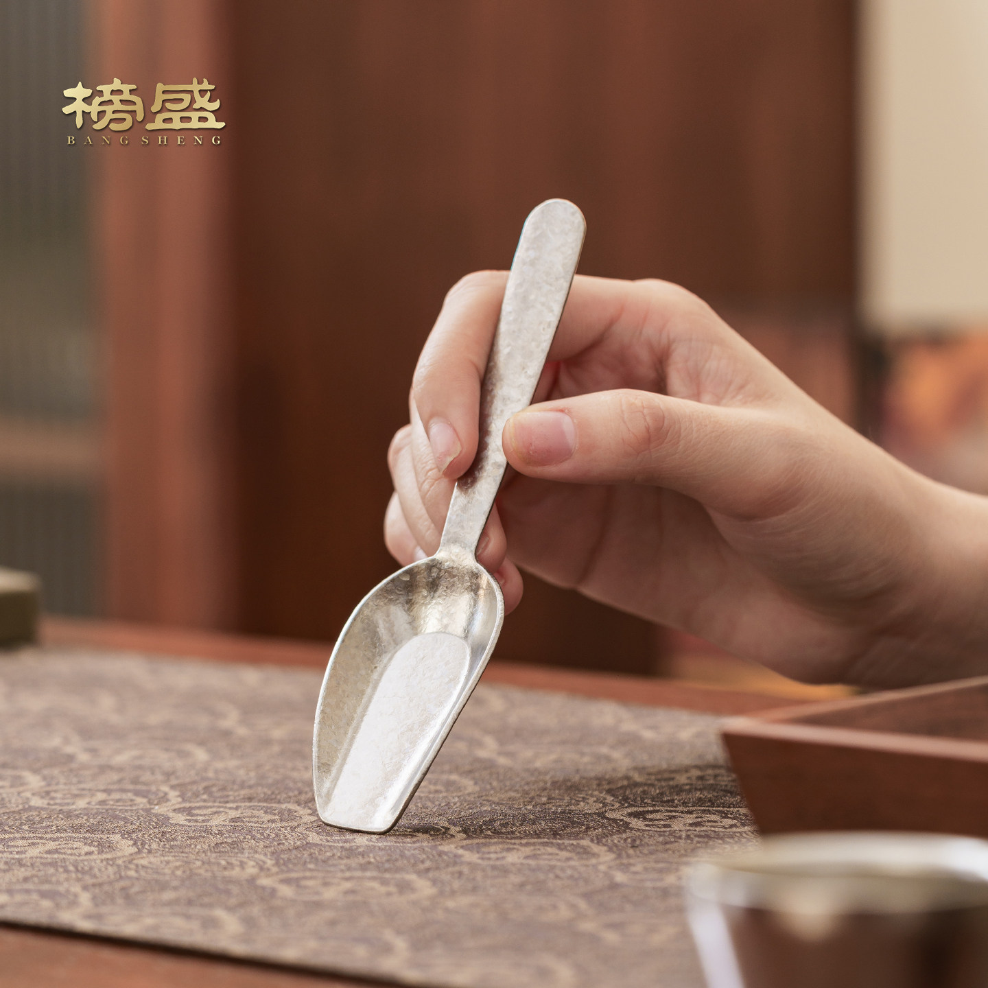 榜盛纯钛元宝茶勺高端家用茶匙茶铲功夫茶具配件取茶器分茶勺