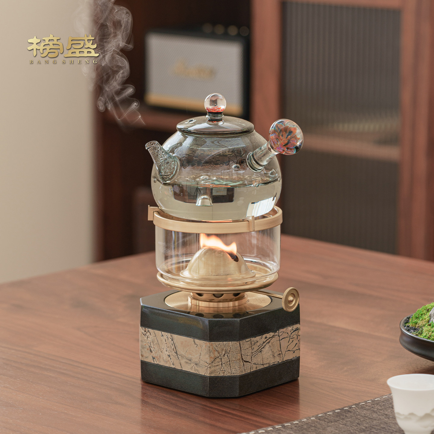 榜盛高硼硅玻璃壶耐高温煮茶壶家用潮汕功夫茶具空气灯煮茶炉