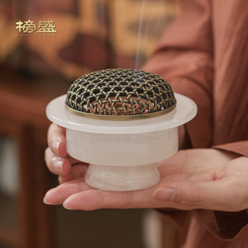 榜盛高档白玉香炉家用室内香薰炉创意茶桌沉香檀香盘香炉套装摆件,餐饮具,茶道/香炉,淘宝优惠券,粉丝福利购,淘宝优惠卷