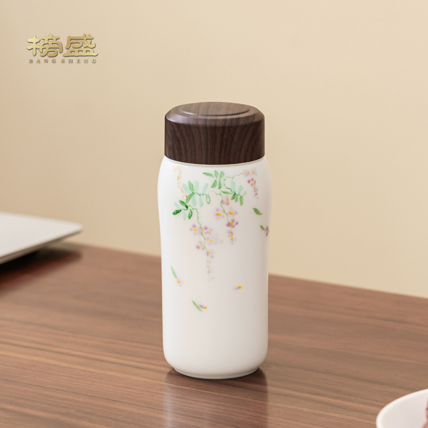 榜盛纯冰种玉瓷内胆保温杯男士女士水杯2025新款便携商务口袋杯