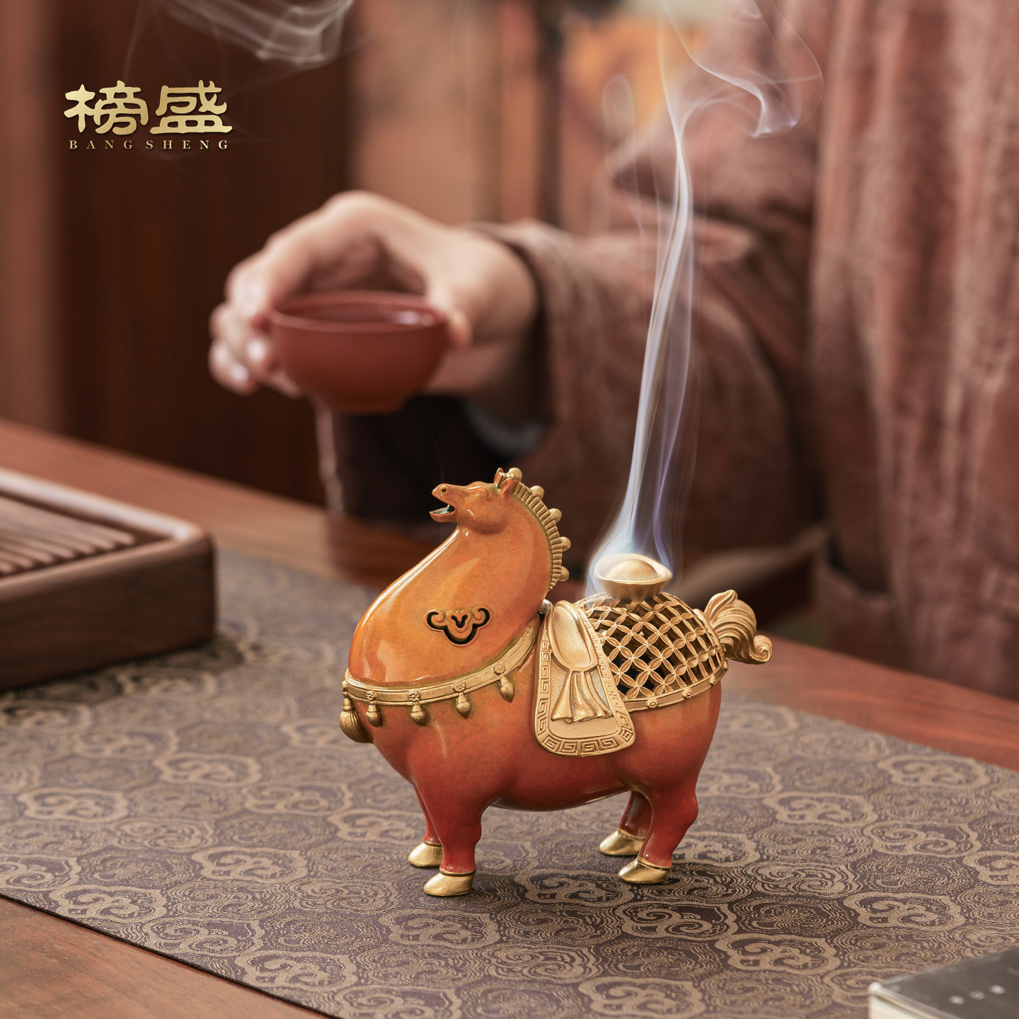 榜盛铜香炉马上有钱香炉摆件马年吉祥物茶道香薰炉创意新年礼物,餐饮具,茶道/香炉,淘宝优惠券,粉丝福利购,淘宝优惠卷
