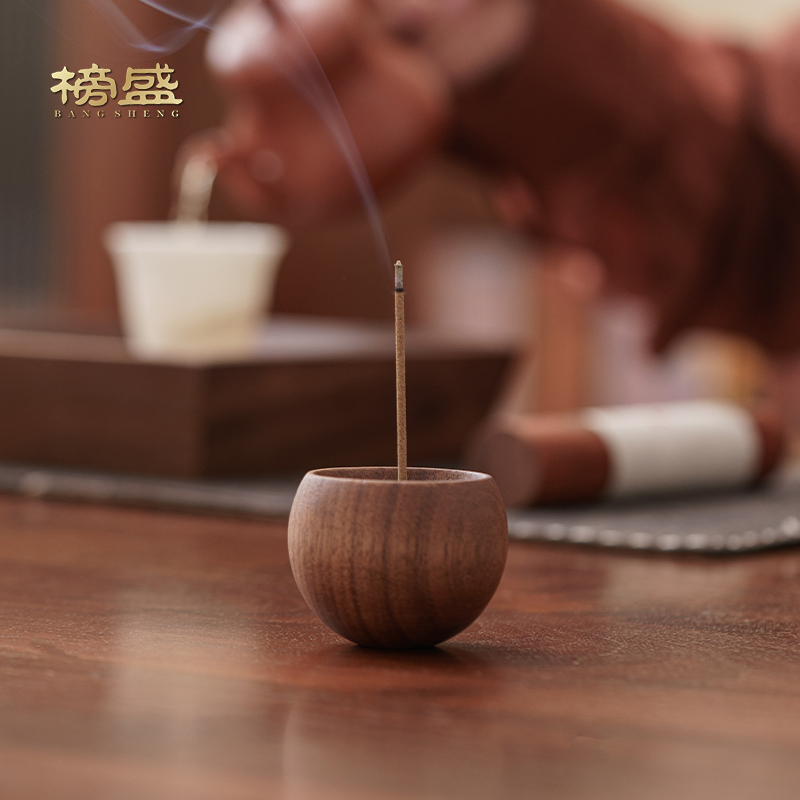 榜盛胡桃木香炉家用室内香薰炉