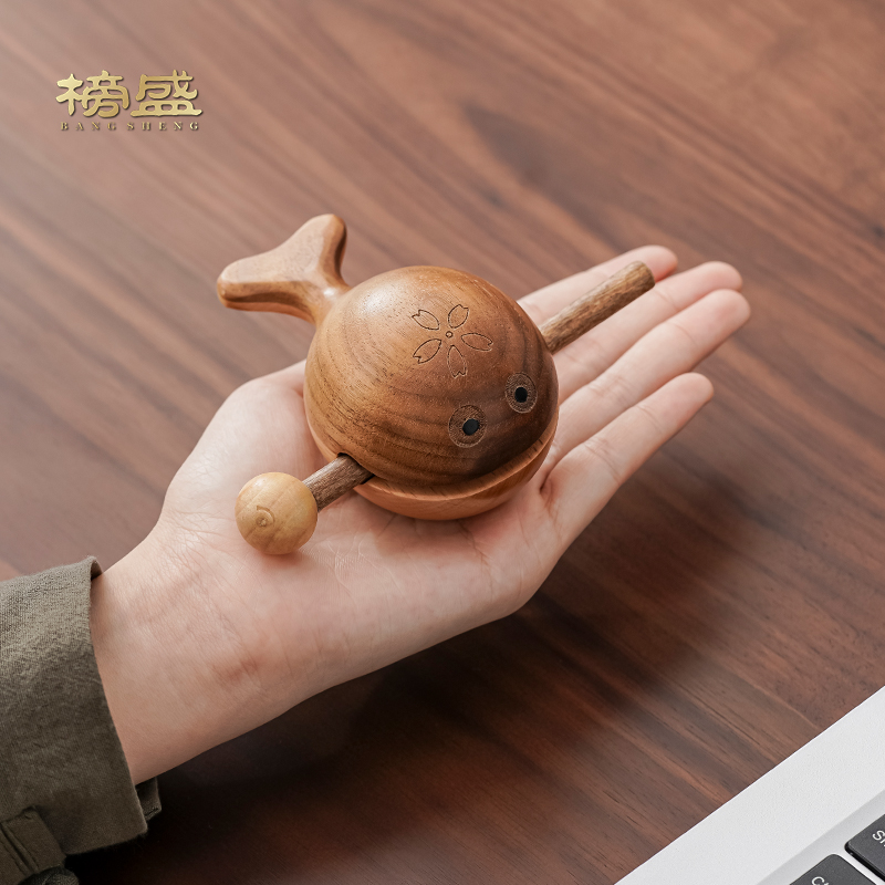 榜盛鲸木鱼敲茶宠摆件