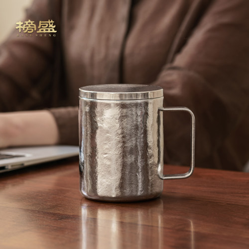 榜盛纯钛茶杯办公杯带盖