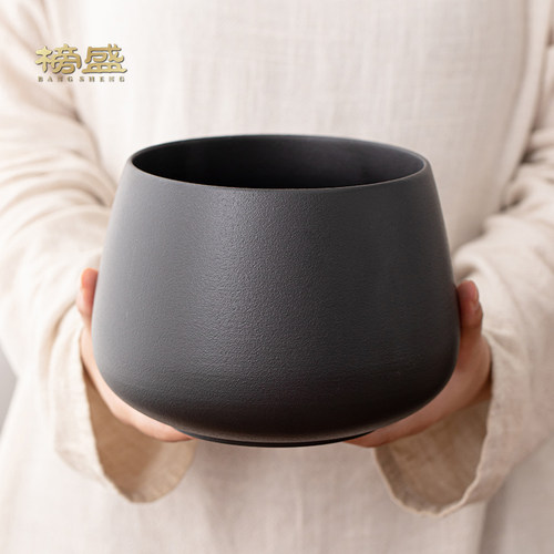榜盛黑陶茶洗茶渣缸建水