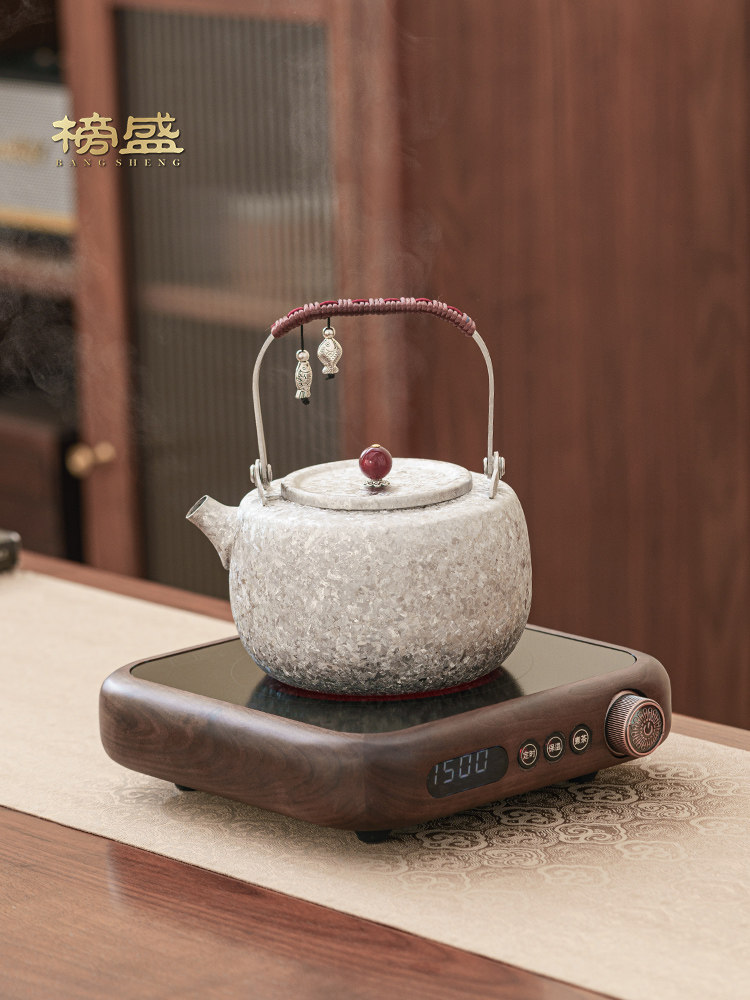 榜盛纯钛冰花煮茶壶烧水壶养生壶家用中式高端煮茶器电陶炉套装