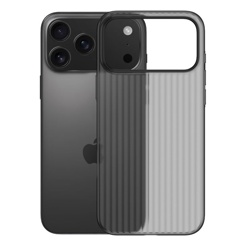 适用瓦楞pp磨砂半透明适用苹果17Promax手机壳17防指纹行李箱条纹新款