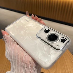 适用华为p60手机壳p80保护套p70pro+硅胶p30pro软壳p40透明高级感带镜头膜防摔p50pro全包情侣新款潮男女简约