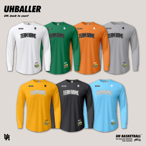 UHBALLER球员球队个性定制长袖T恤美式运动速干排汗基础投篮服