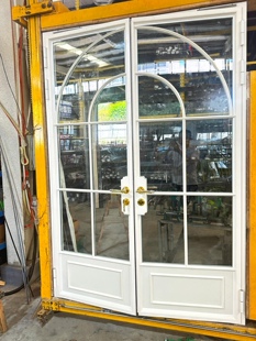 极窄边框别墅复古格子门窗老钢窗定制法式双开门断桥双层中空玻璃