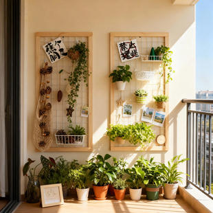 网格架白色铁艺照片木相框花艺明星片挂钩墙上阳台收纳布置氛围感