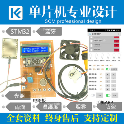 基于51/STM32单片机设计智能窗户控制系统家居防火物联网定制成品