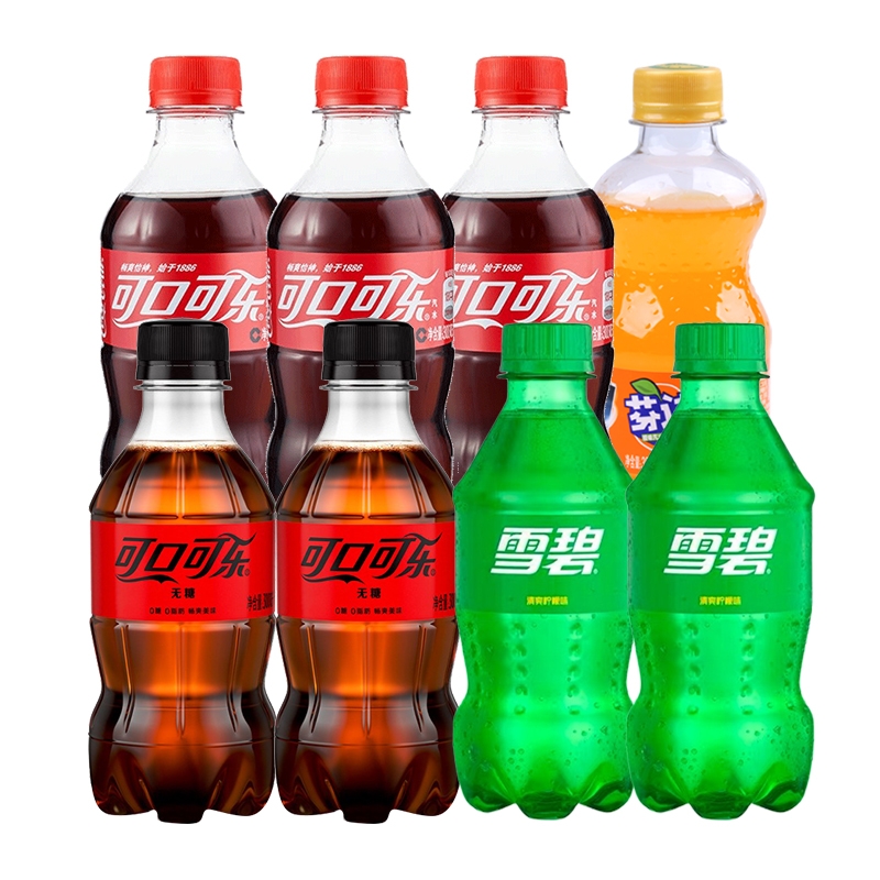 【共8瓶】可口可乐可乐雪碧芬达零度可乐汽水 300ml碳酸饮料