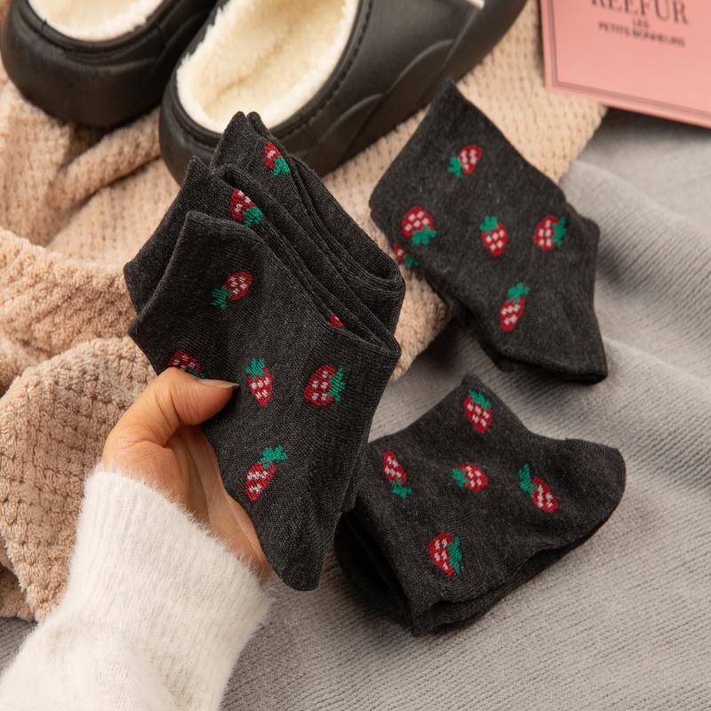 （1双）女中筒保暖仿羊毛袜