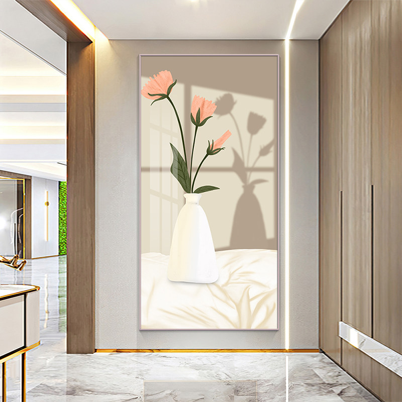 北欧静物入户玄关装饰画绿植治愈系过道走廊尽头挂画现代简约壁画