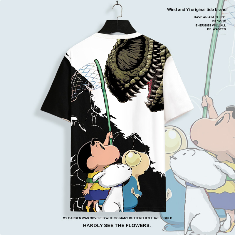 卡通蜡笔小新短袖t恤男夏季我们的恐龙日记电影周边半袖上衣体恤