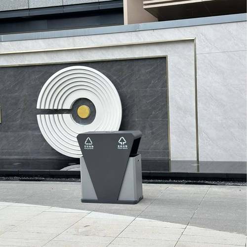 厂家供应户外镀锌板分类果皮箱垃圾桶