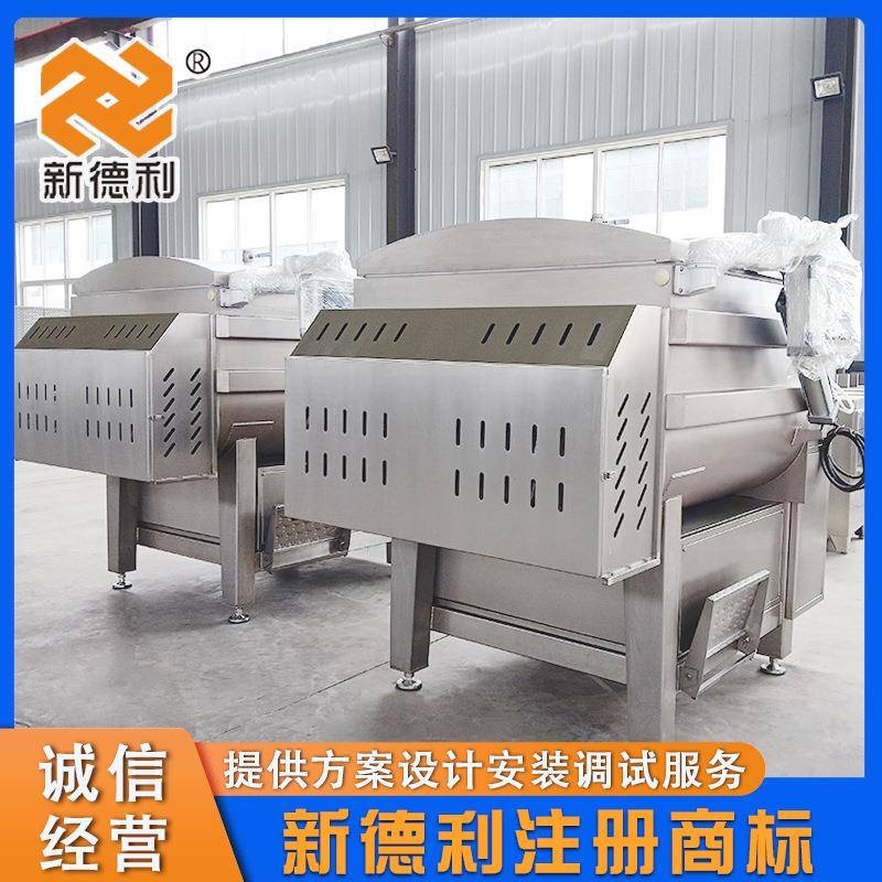 商用丸子馅双轴拌馅机不锈钢香肠变频真空搅拌机大型鱼糜搅拌设备