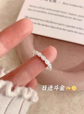 日进斗金开口戒指女银色