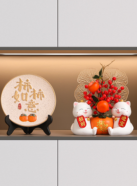 新中式乔迁新家客厅电视柜装饰摆件高档酒柜餐边柜家居饰品摆设