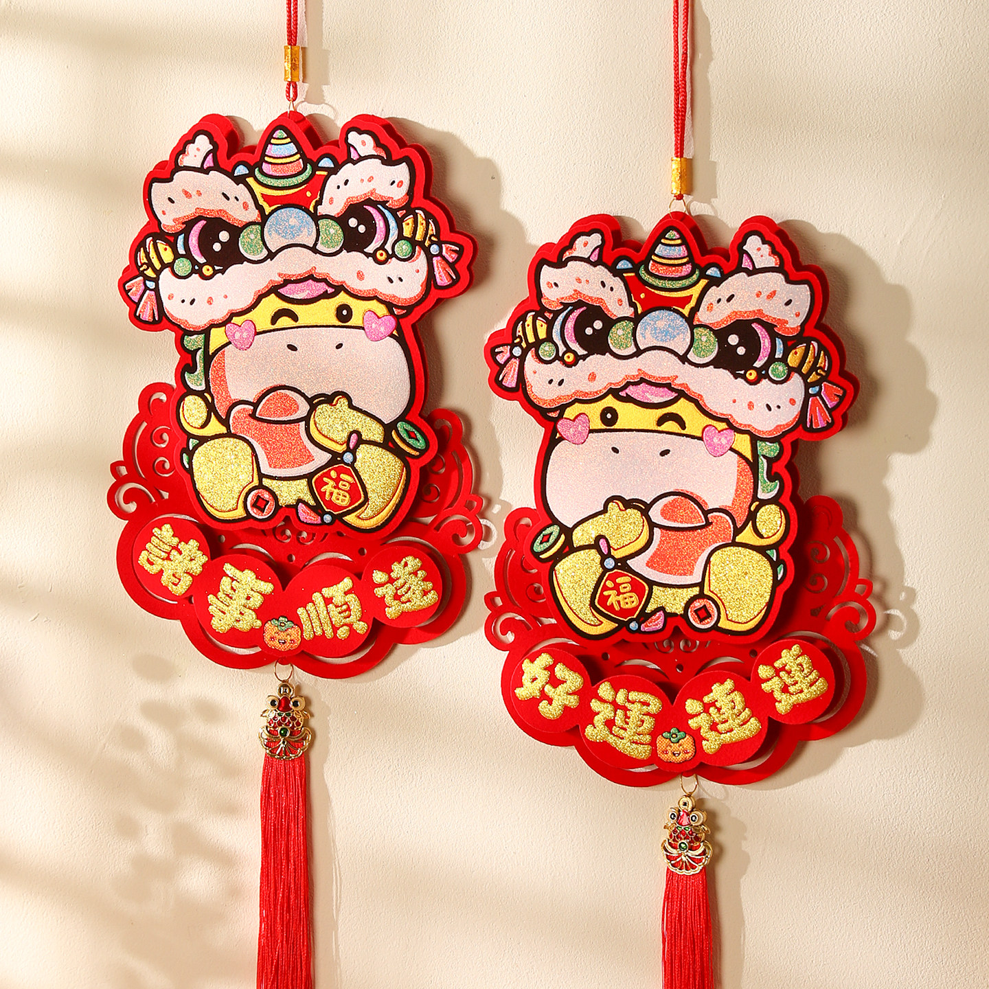 新年2026马年卡通毛毡立体吊饰春节过年入户门对窗户装饰氛围挂件,节庆用品/礼品,挂饰/生肖挂饰,淘宝优惠券,粉丝福利购,淘宝优惠卷